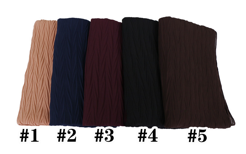 Ladies Pearl Chiffon Pleated Headscarf