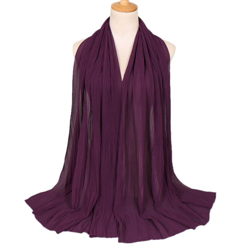 Ladies pleated monochrome headscarves wholesale