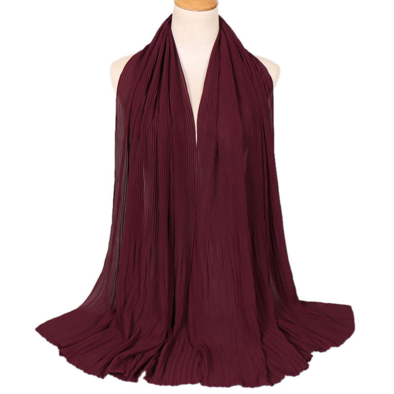 Ladies pleated monochrome headscarves wholesale
