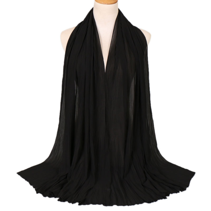 Ladies pleated monochrome headscarves wholesale