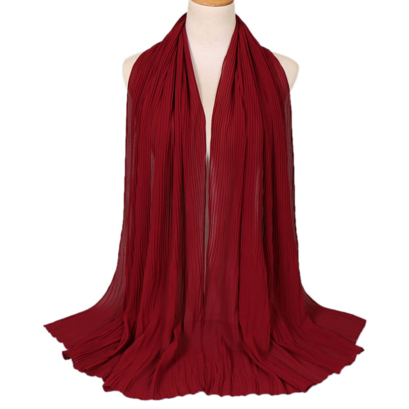Ladies pleated monochrome headscarves wholesale