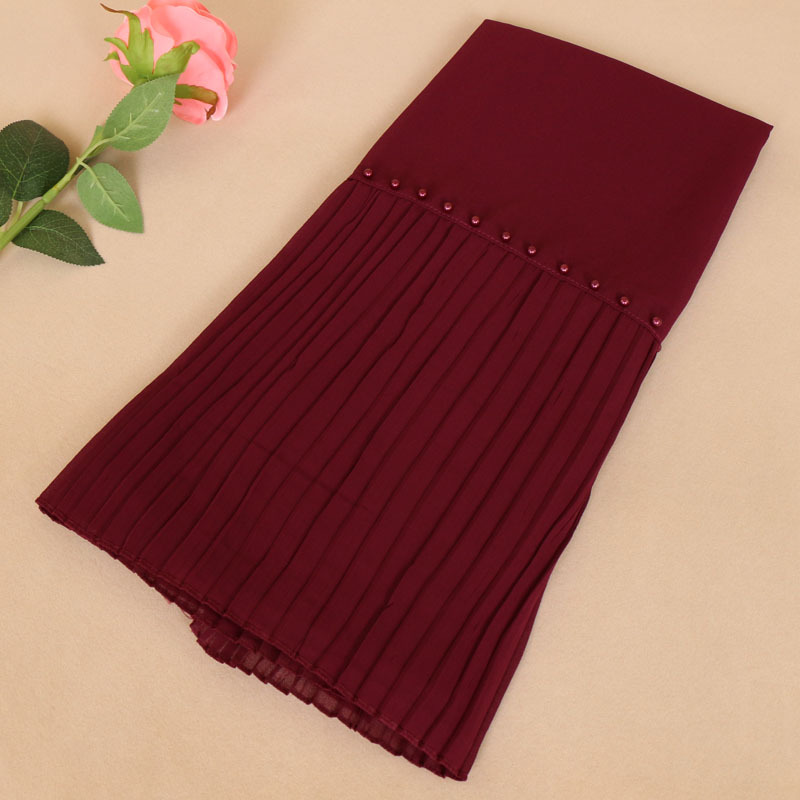 Ladies monochrome pleated headscarves wholesale