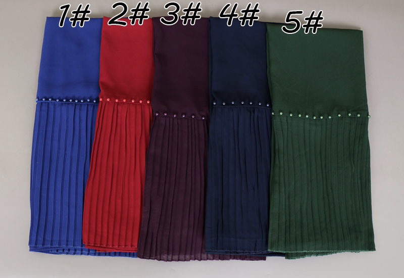 Ladies monochrome pleated headscarves wholesale