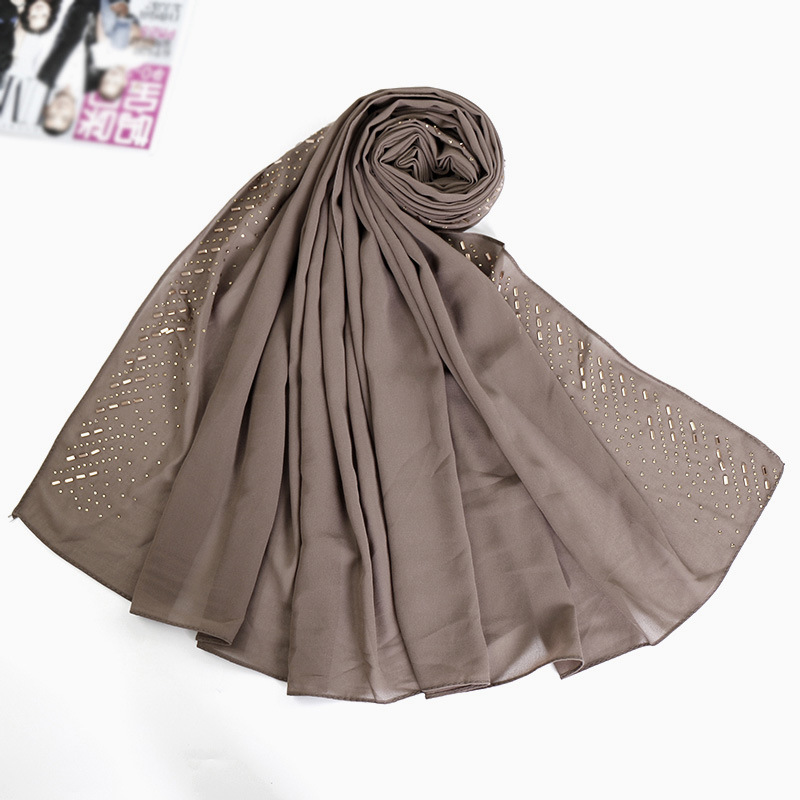 Rhinestone Pearl Chiffon Women's Turban