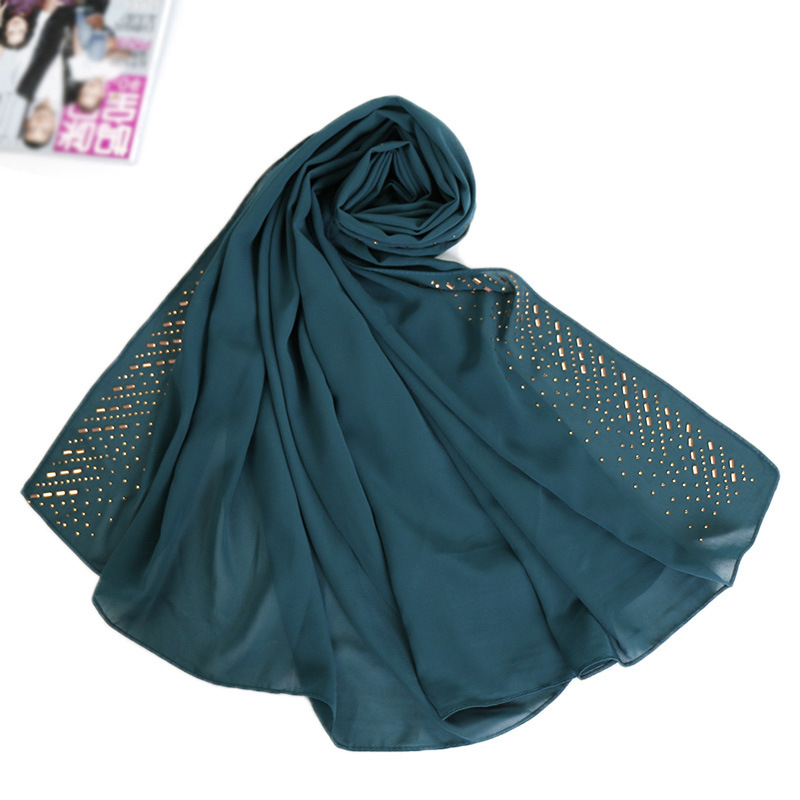 Rhinestone Pearl Chiffon Women's Turban