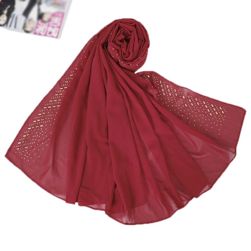 Rhinestone Pearl Chiffon Women's Turban
