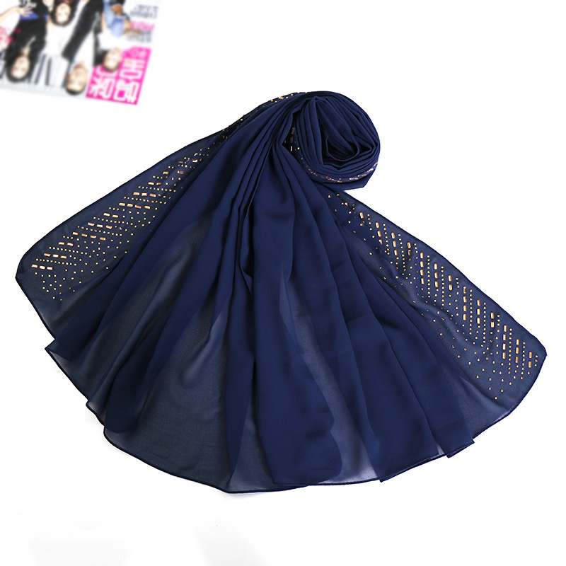 Rhinestone Pearl Chiffon Women's Turban