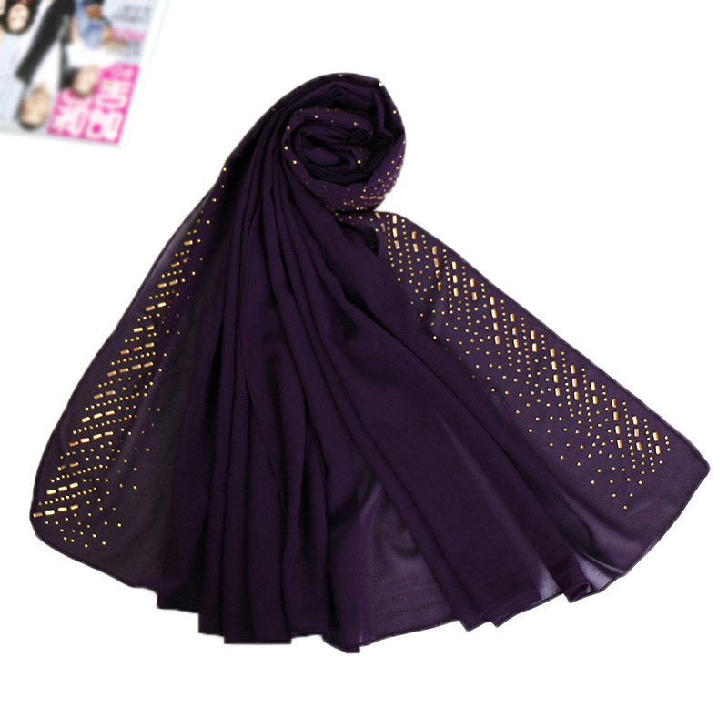 Rhinestone Pearl Chiffon Women's Turban