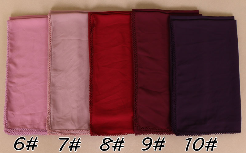 Pearl chiffon scarf with tooth edge