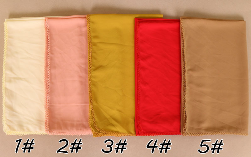 Pearl chiffon scarf with tooth edge