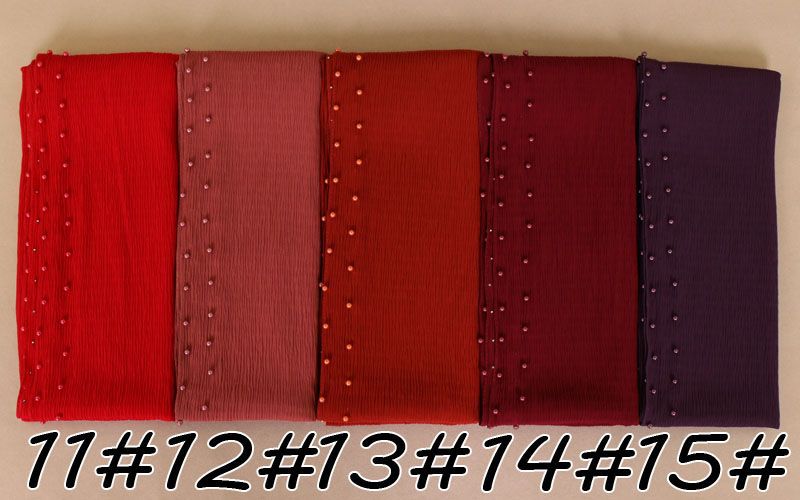 Breathable pearl long headscarf