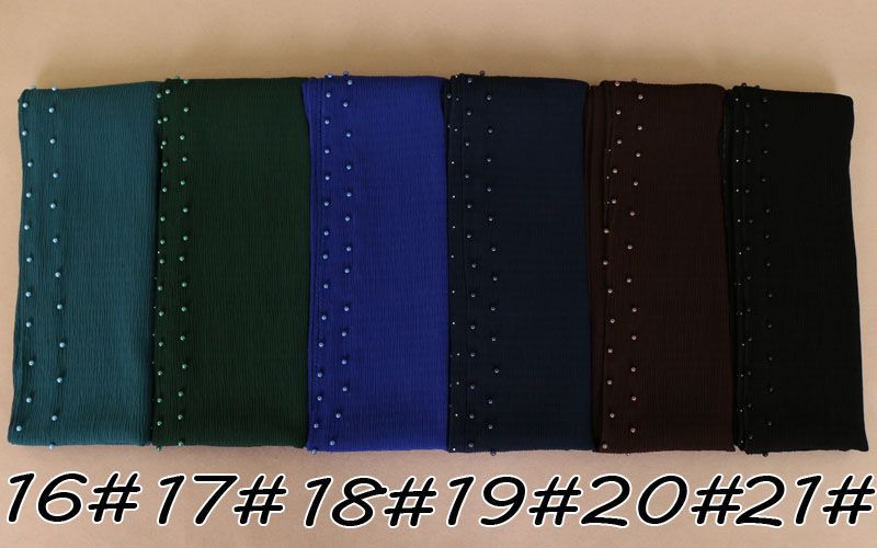 Breathable pearl long headscarf