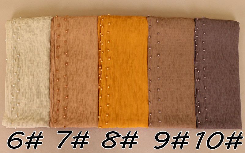 Breathable pearl long headscarf