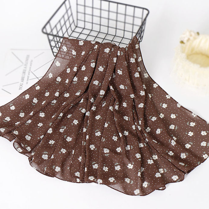 New Pearl Chiffon Printed Square Scarf