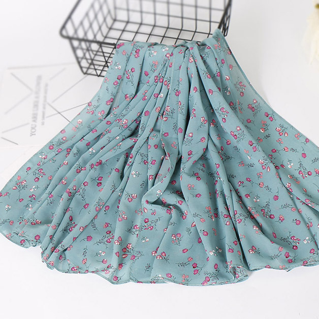 New Pearl Chiffon Printed Square Scarf