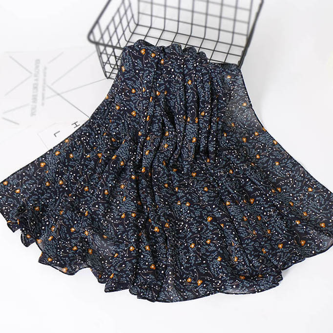 New Pearl Chiffon Printed Square Scarf