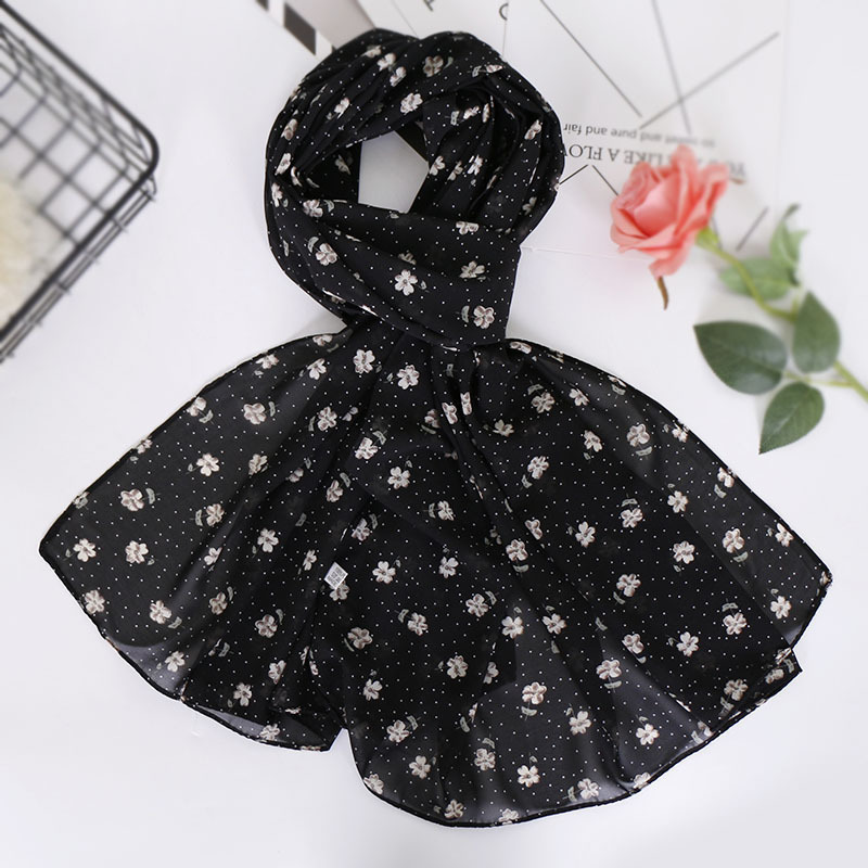 Printed Pearl Chiffon Bandana Scarf