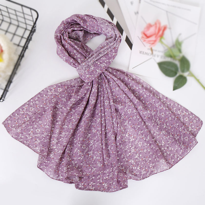 Printed Pearl Chiffon Bandana Scarf