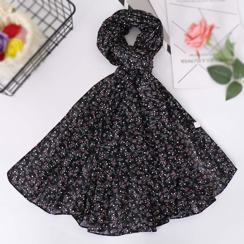 Printed Pearl Chiffon Bandana Scarf