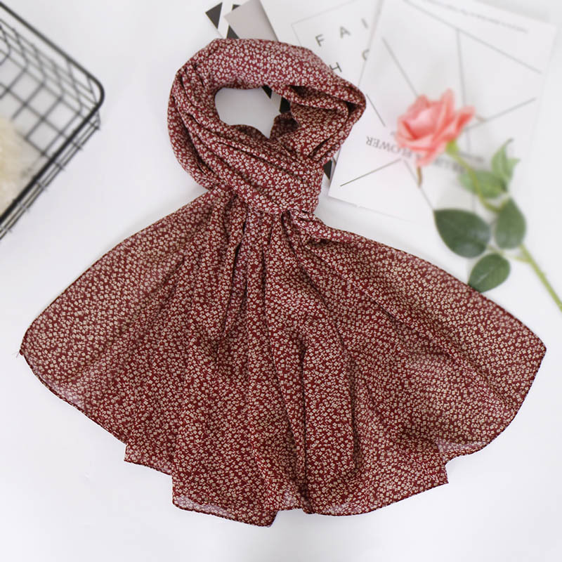 Printed Pearl Chiffon Bandana Scarf