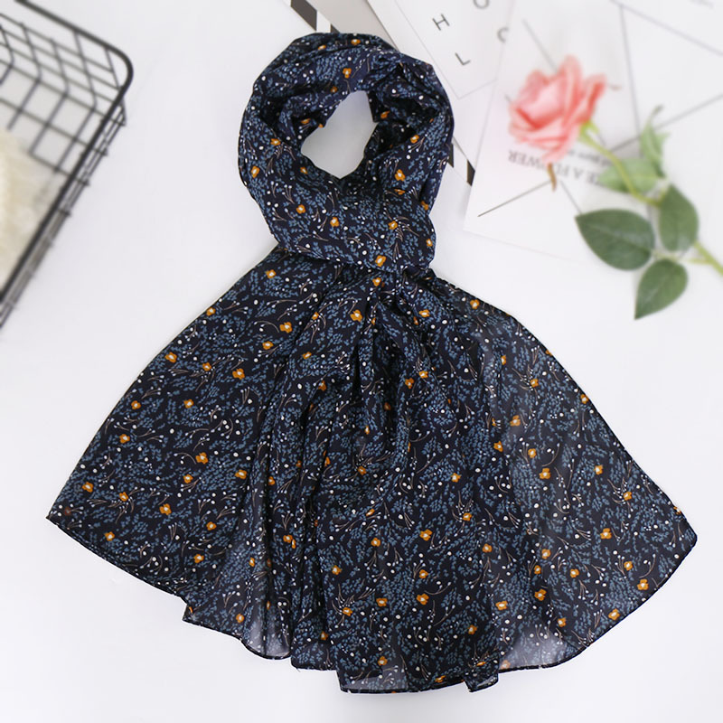 Printed Pearl Chiffon Bandana Scarf