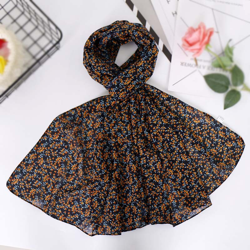 Printed Pearl Chiffon Bandana Scarf