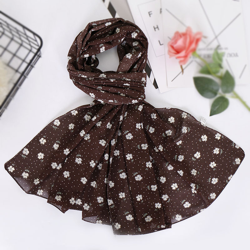 Printed Pearl Chiffon Bandana Scarf