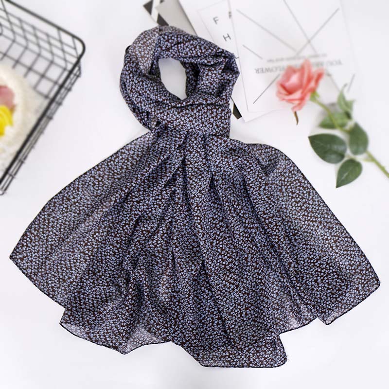 Printed Pearl Chiffon Bandana Scarf