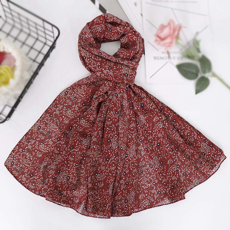 Printed Pearl Chiffon Bandana Scarf