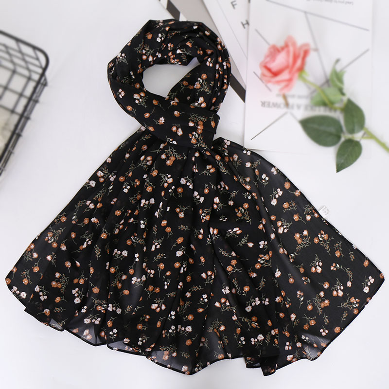 Printed Pearl Chiffon Bandana Scarf