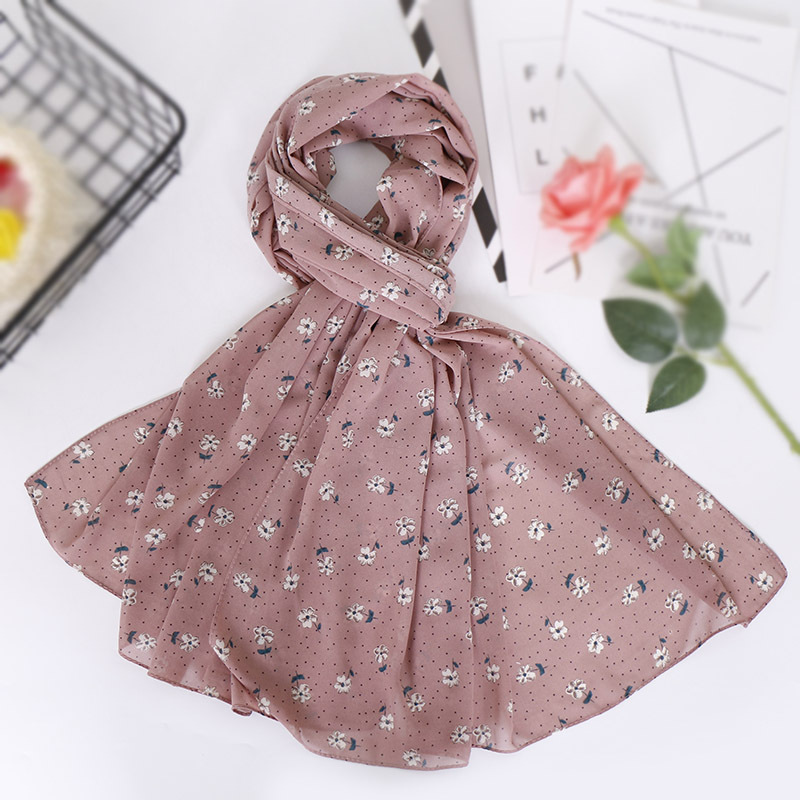 Printed Pearl Chiffon Bandana Scarf