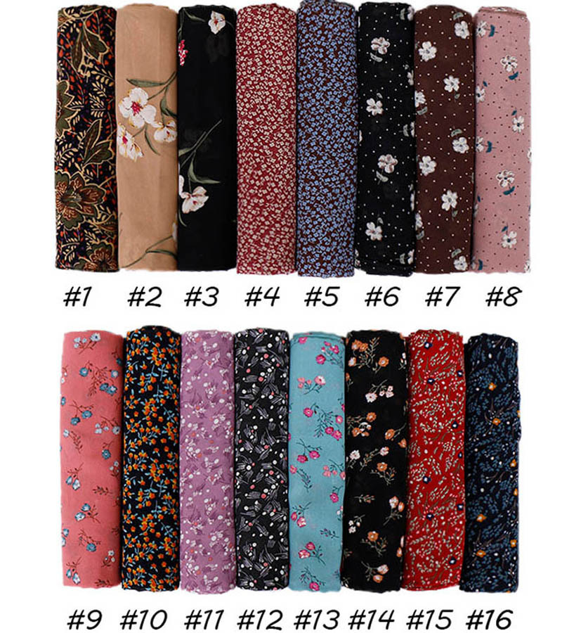 Printed Pearl Chiffon Bandana Scarf