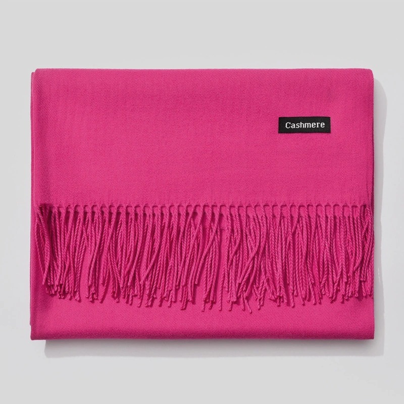 Pure color thick cashmere scarf