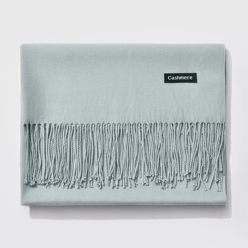 Pure color thick cashmere scarf