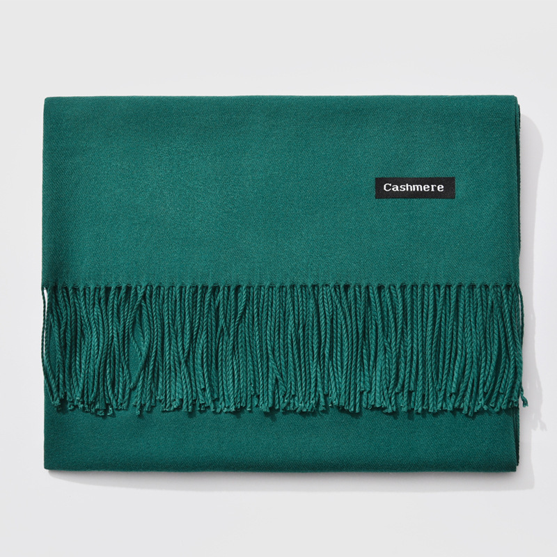 Pure color thick cashmere scarf