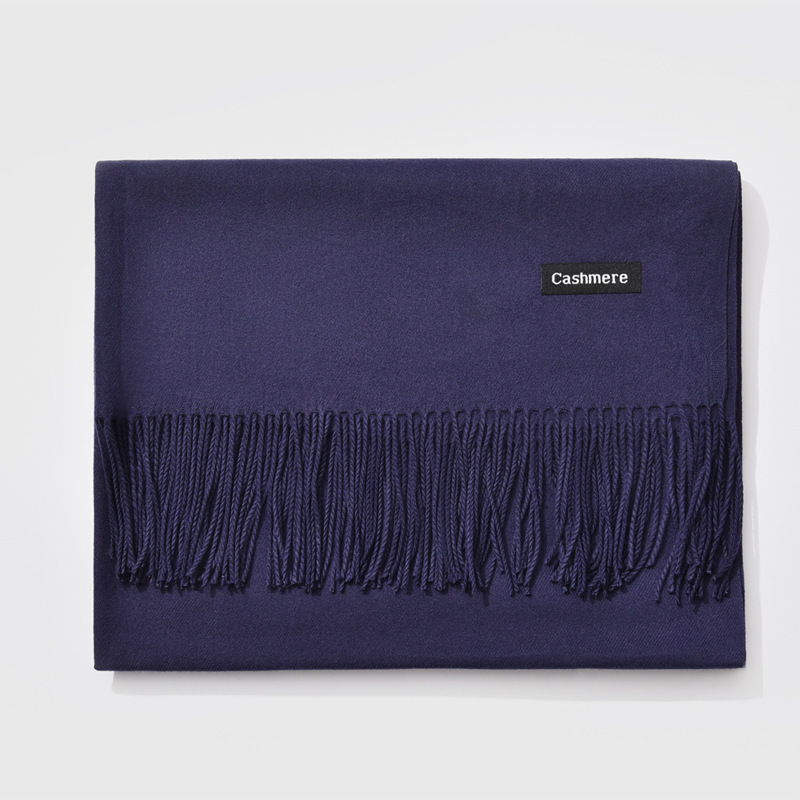 Pure color thick cashmere scarf