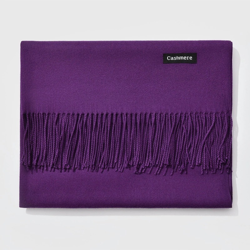Pure color thick cashmere scarf