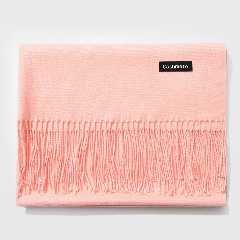 Pure color thick cashmere scarf