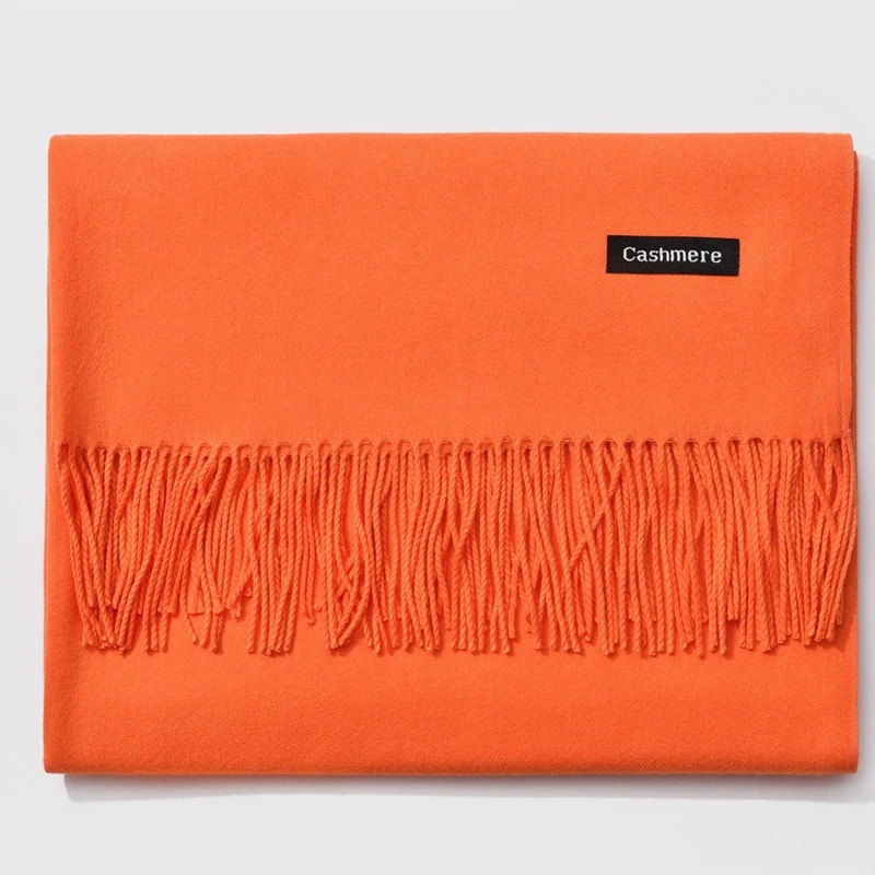 Pure color thick cashmere scarf