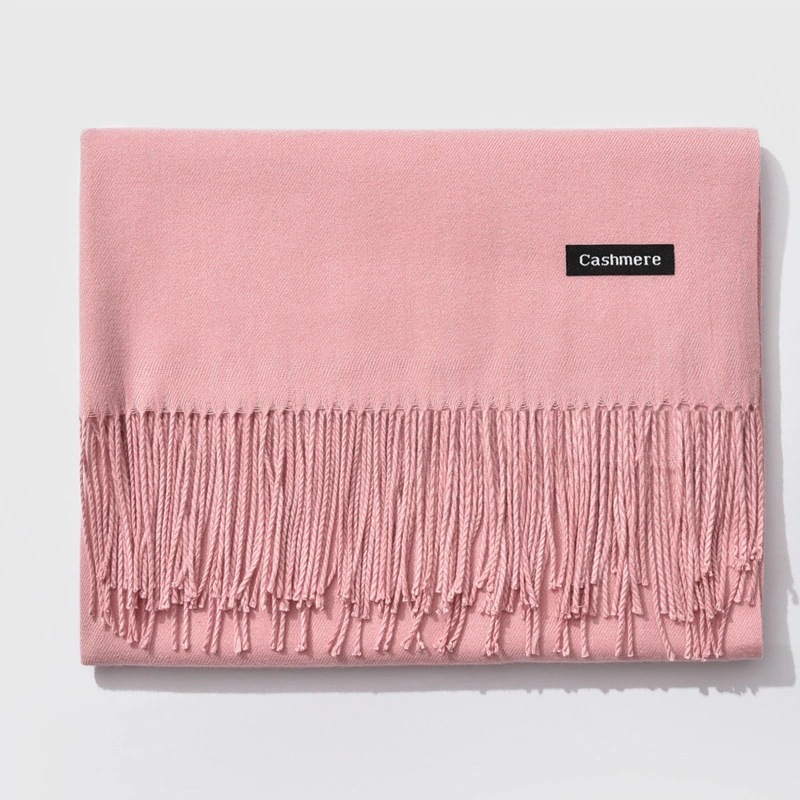 Pure color thick cashmere scarf