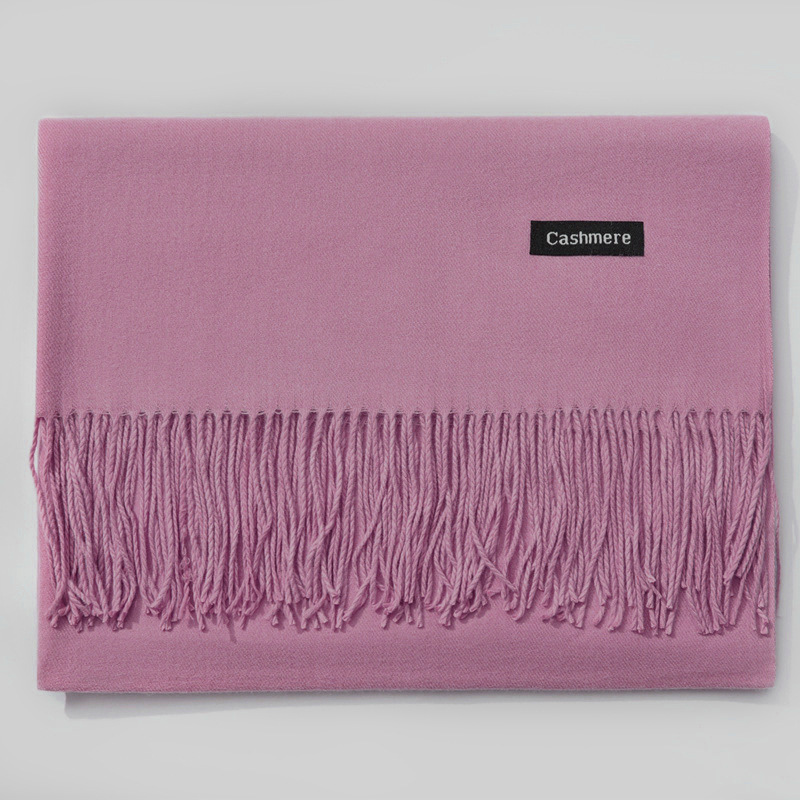 Pure color thick cashmere scarf