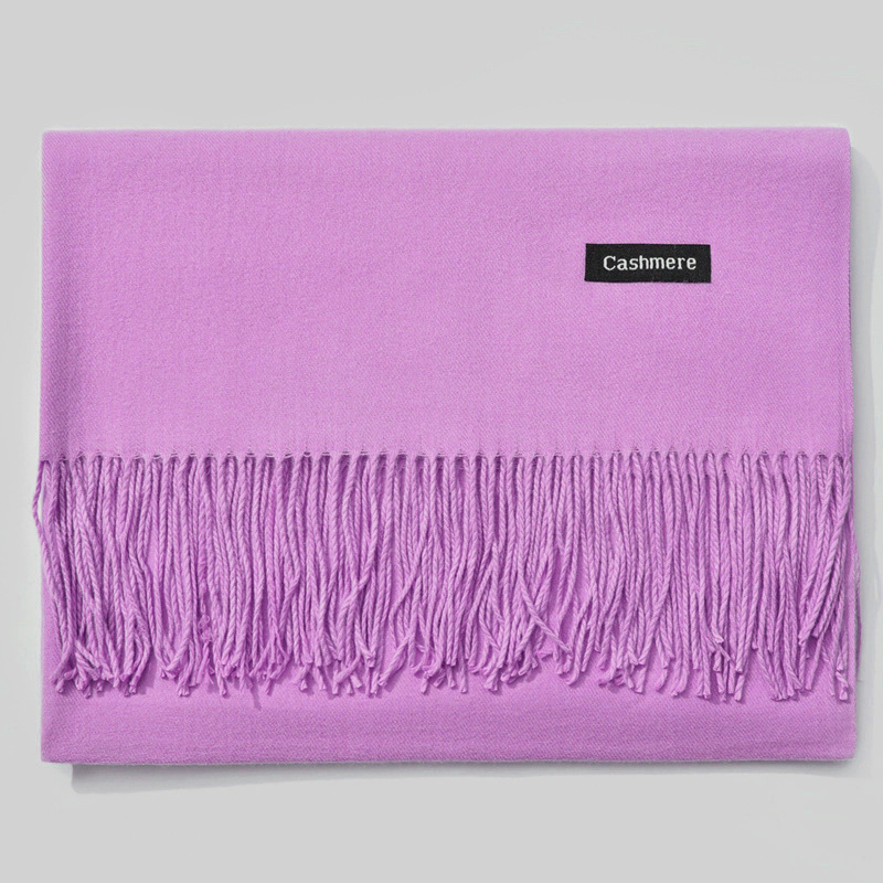 Pure color thick cashmere scarf