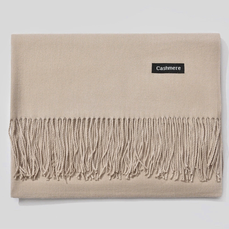 Pure color thick cashmere scarf