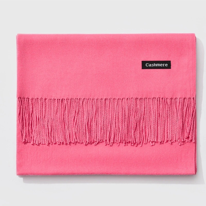 Pure color thick cashmere scarf