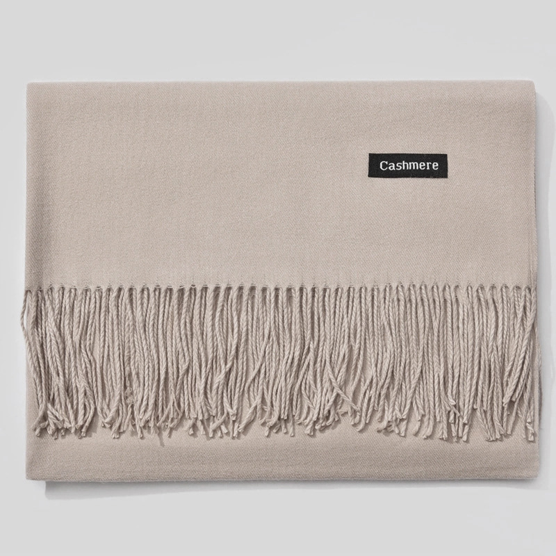 Pure color thick cashmere scarf