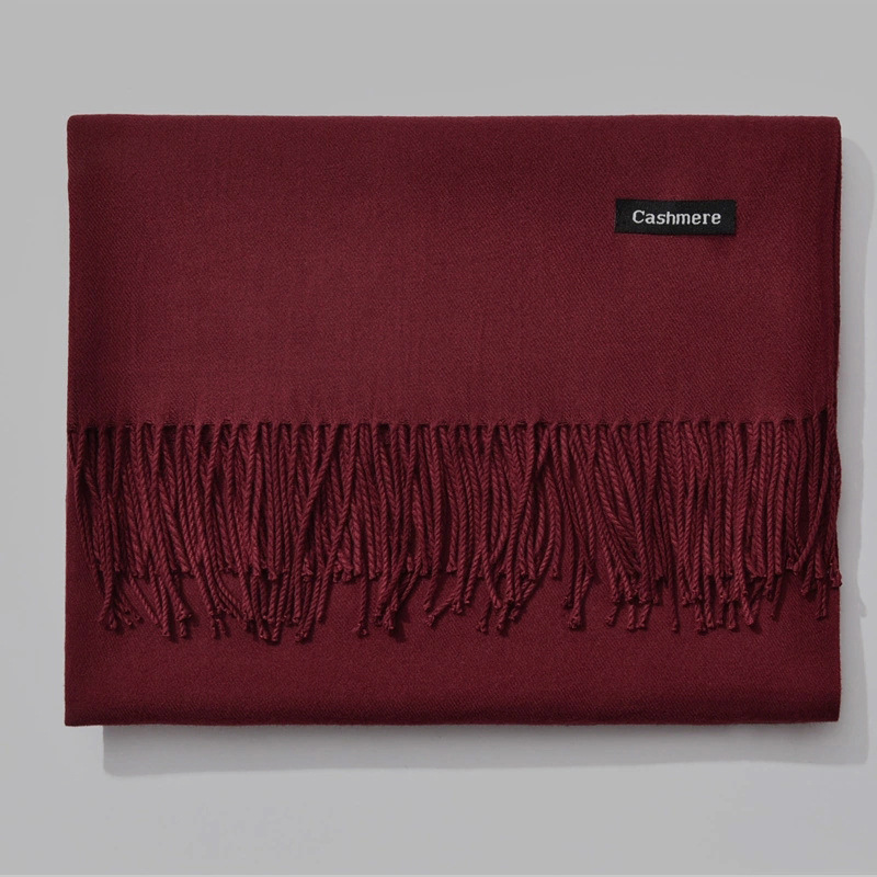 Pure color thick cashmere scarf