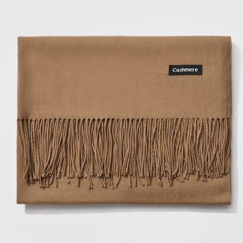 Pure color thick cashmere scarf