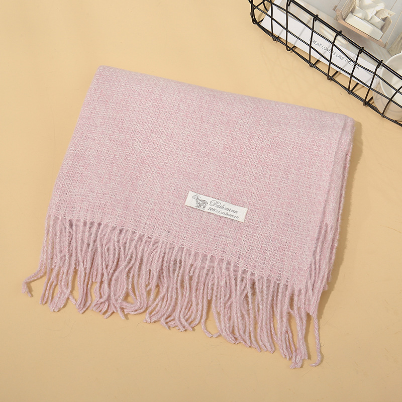 Winter solid color clip flower scarf