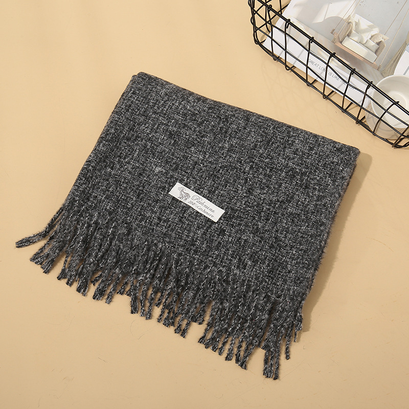 Winter solid color clip flower scarf