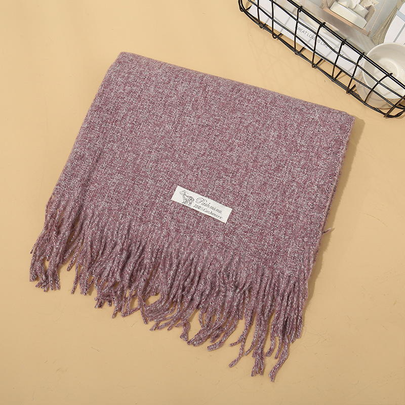 Winter solid color clip flower scarf
